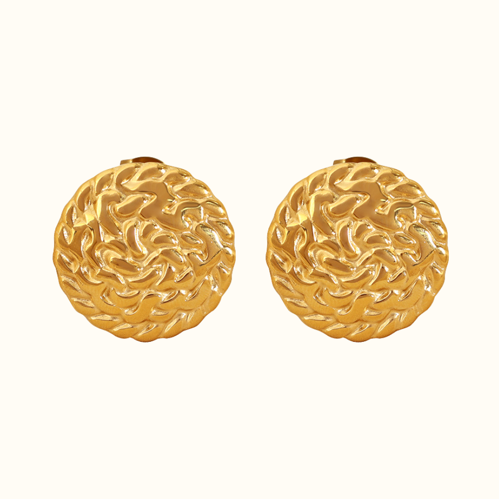 Lupita Elegant Disc Relief Earrings