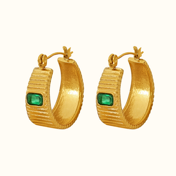 Marlena Threaded Stone Hoops