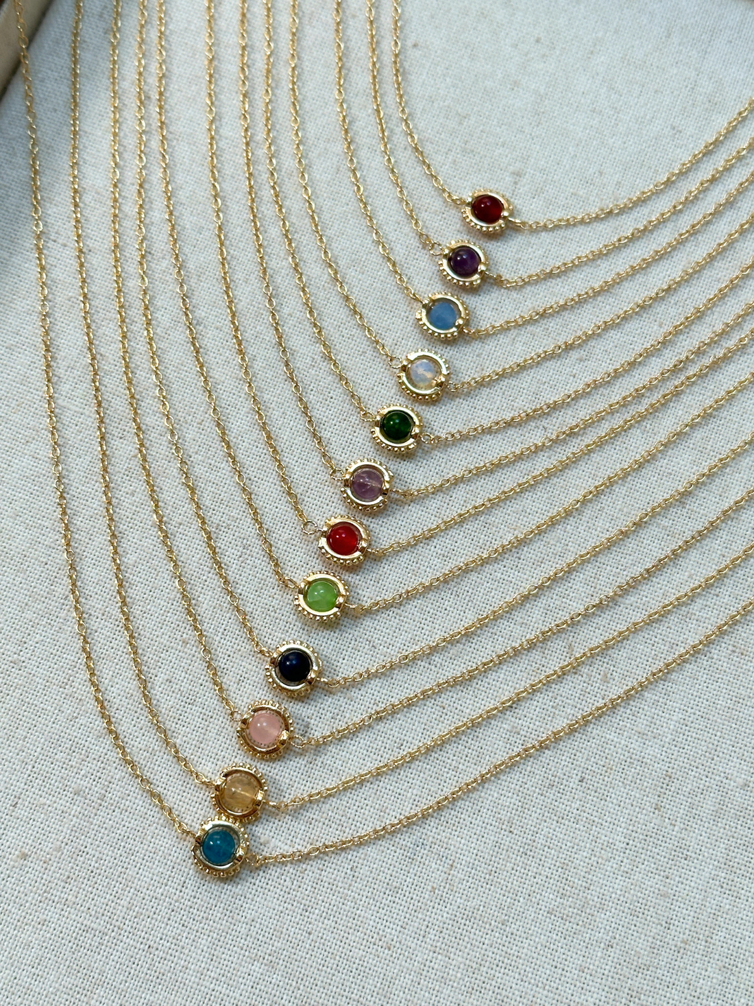 Minimal Birthstone Chain Necklace