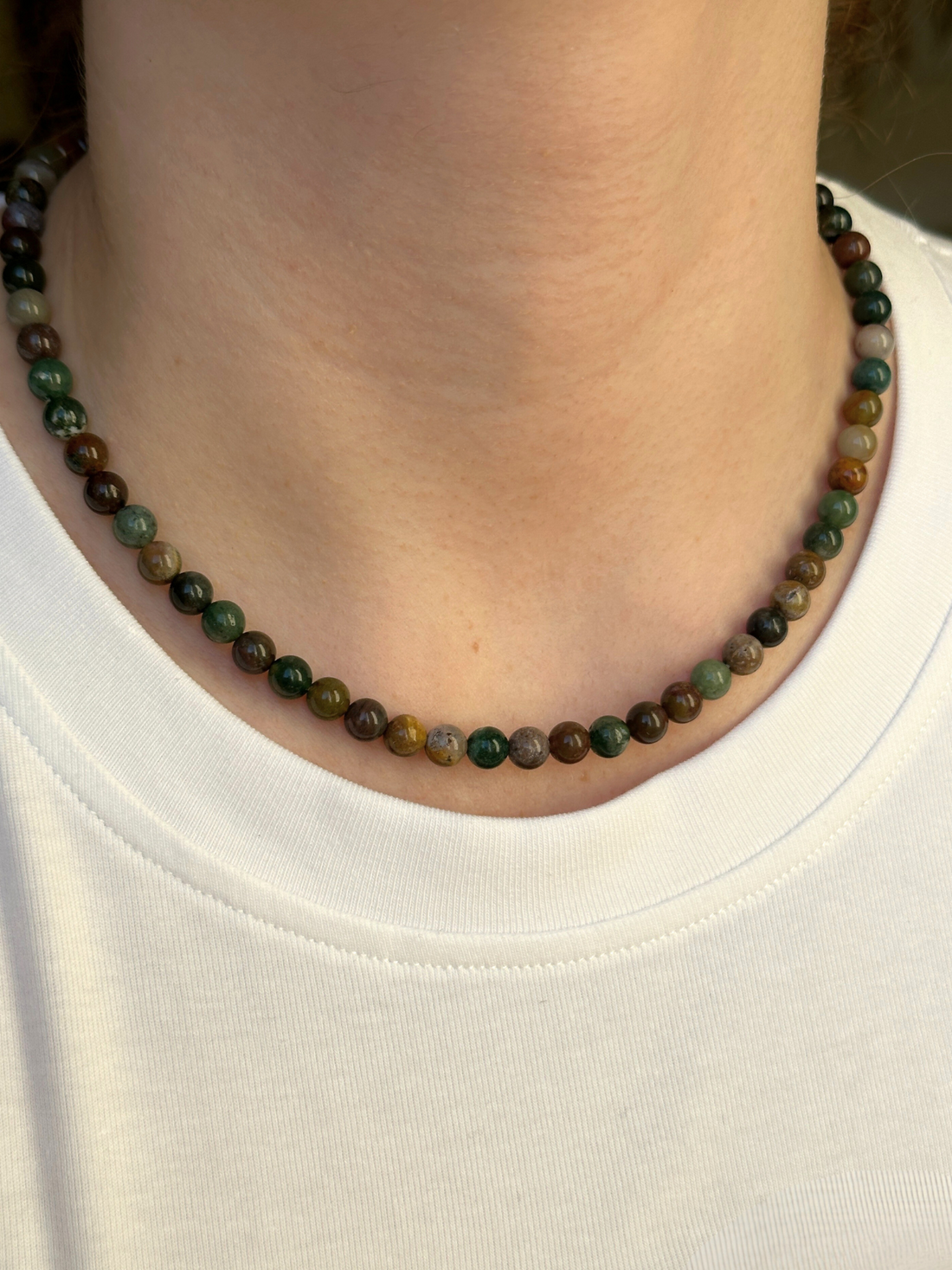 Earthy Colors Gemstone Beaded Necklace