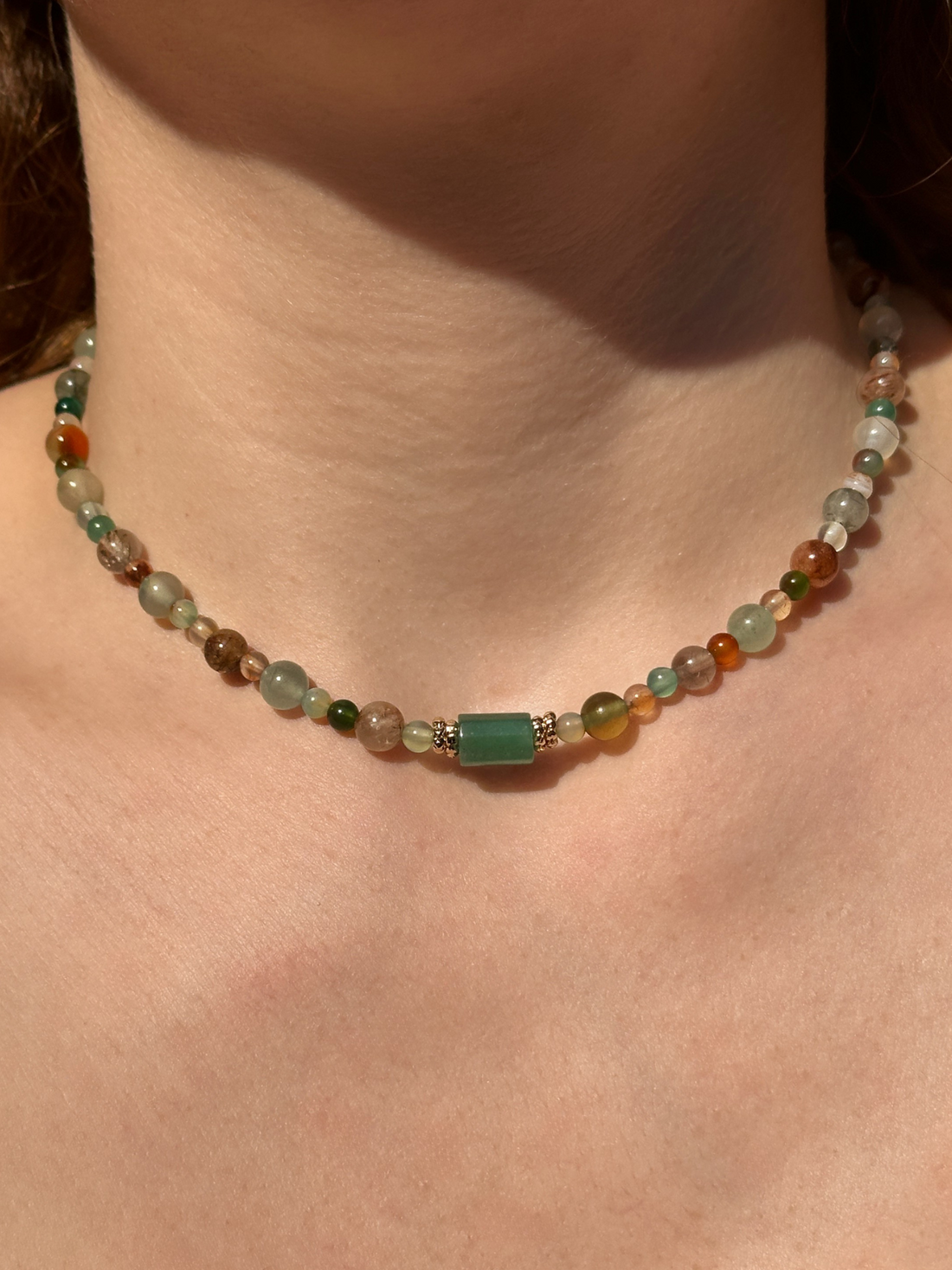 Christa Aventurine & Rutilated Quartz Necklace