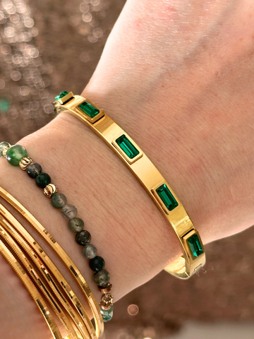 Elysia Green Crystal Bangle