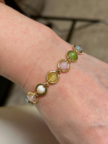 Hera Pastel Gemstone Spring Bracelet