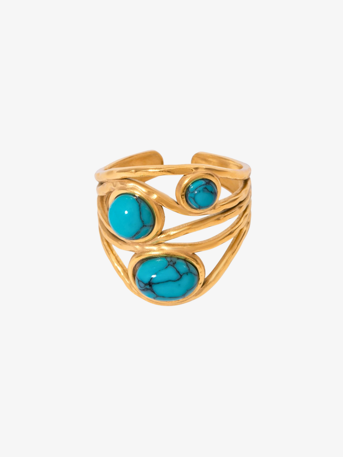 Kashvi Triple Gemstone Ring