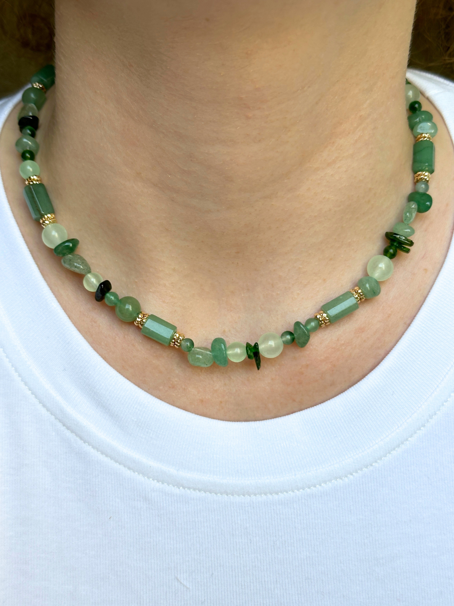 Lena Aventurine & Emerald Necklace