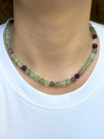 Talia Faceted Fluorite Gemstone Necklace