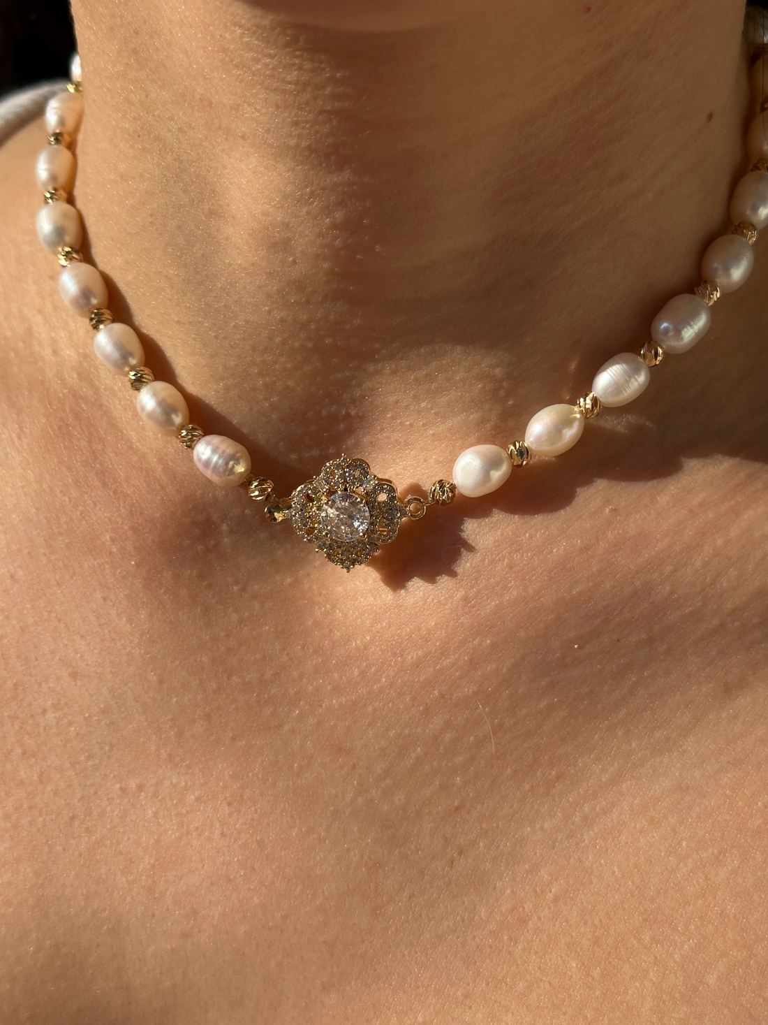 Lily Pearl Charm Necklace