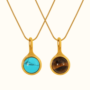 Klaire Retro Stone Pendant Necklace