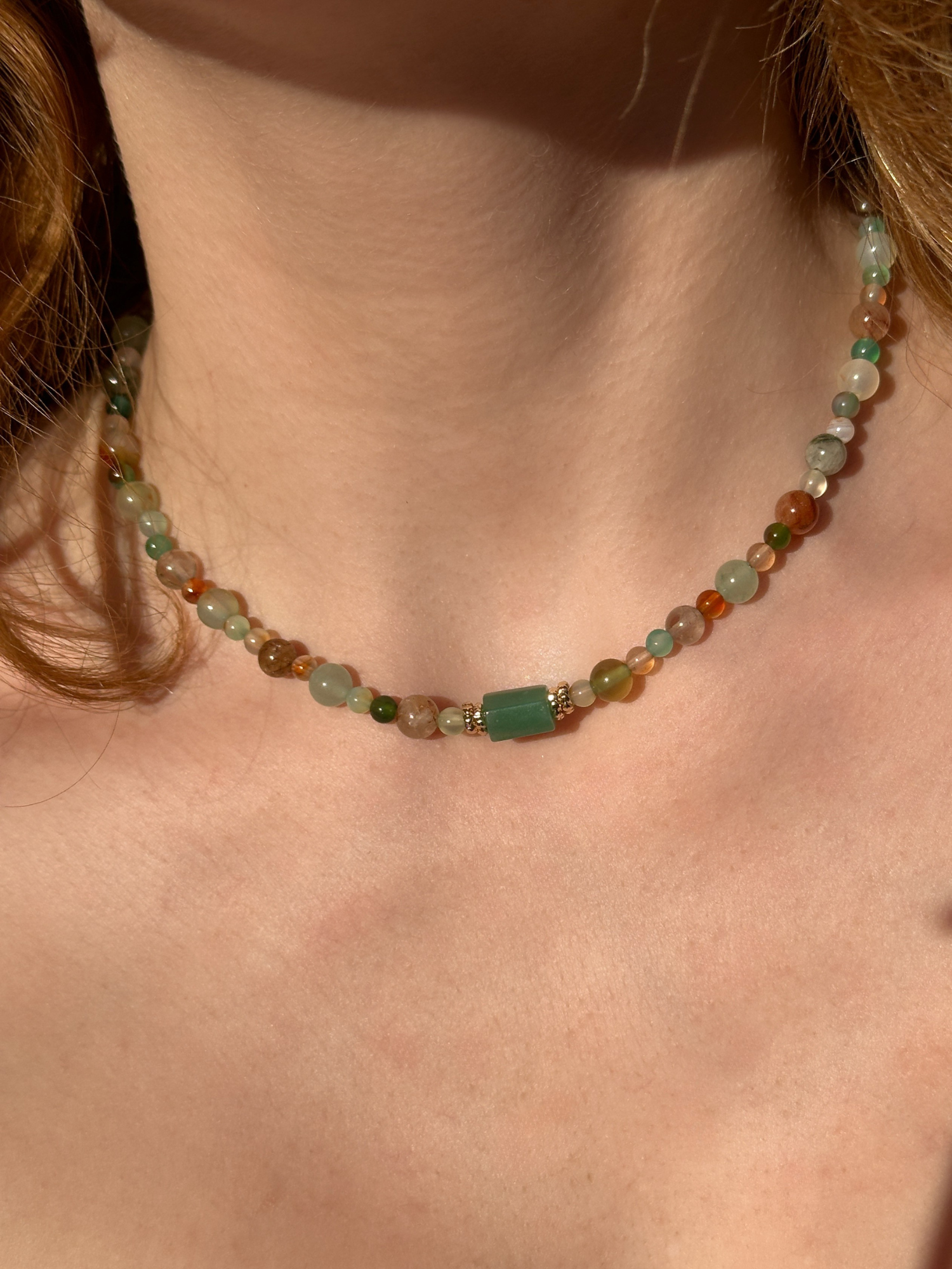 Christa Aventurine & Rutilated Quartz Necklace
