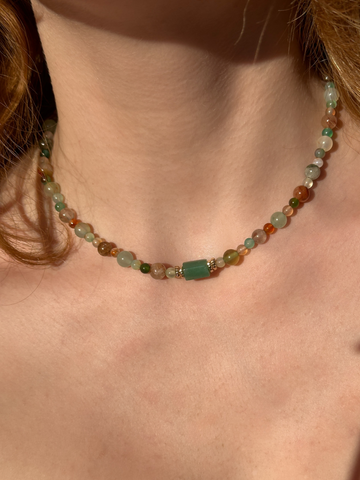 Christa Aventurine & Rutilated Quartz Necklace