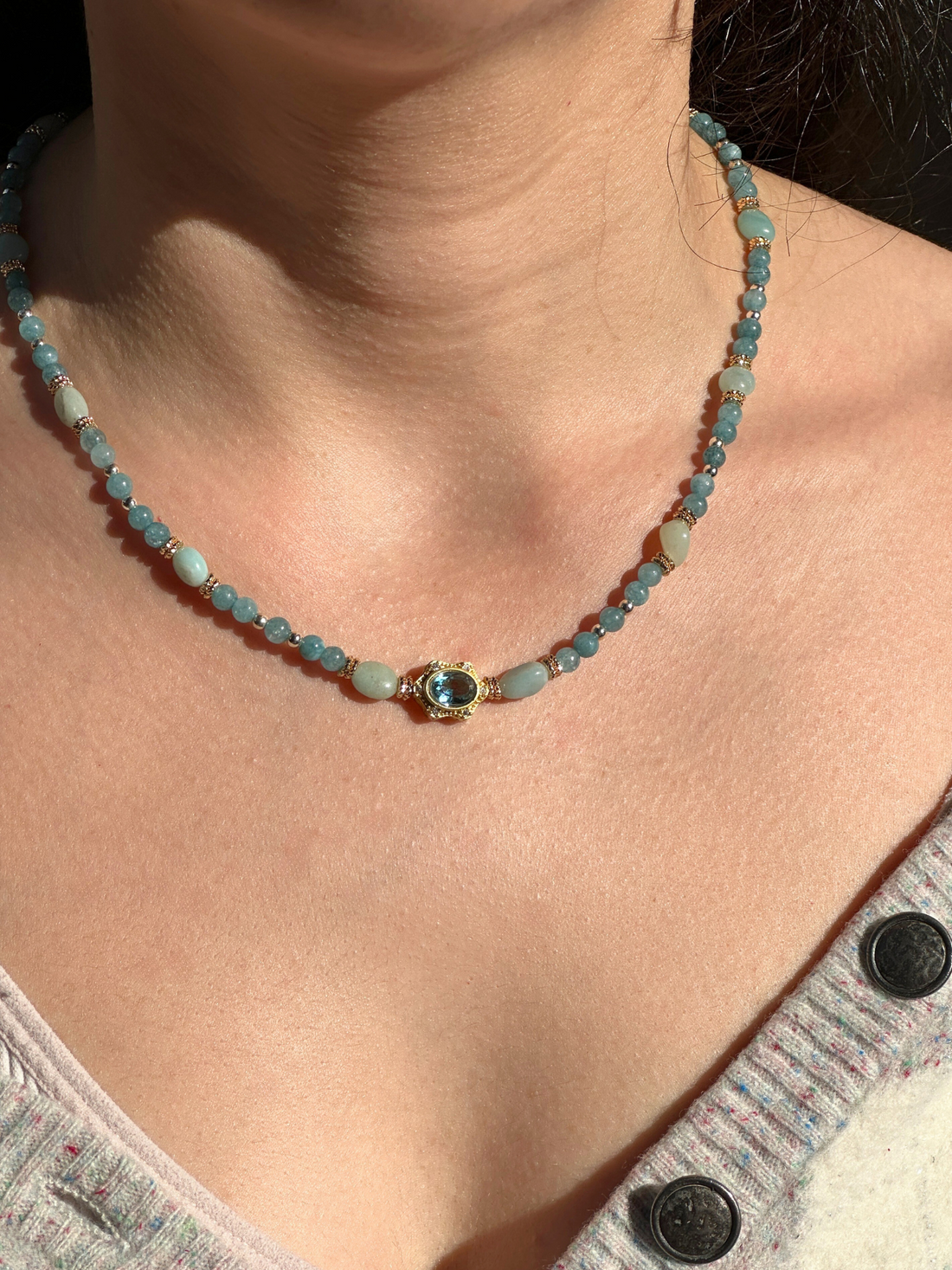 Talia Vintage Aquamarine Necklace