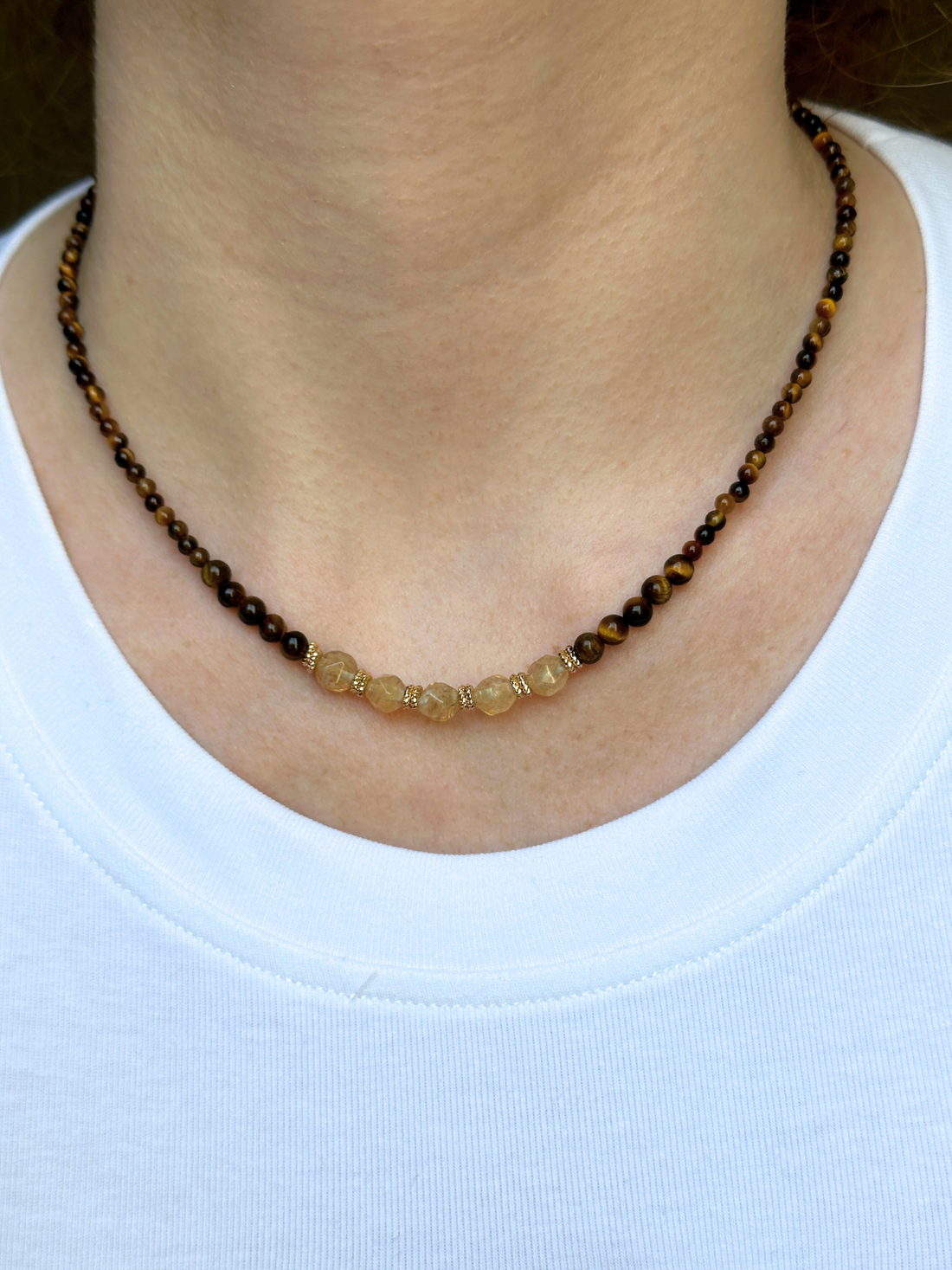 Blake Citrine & Tiger's Eye Necklace