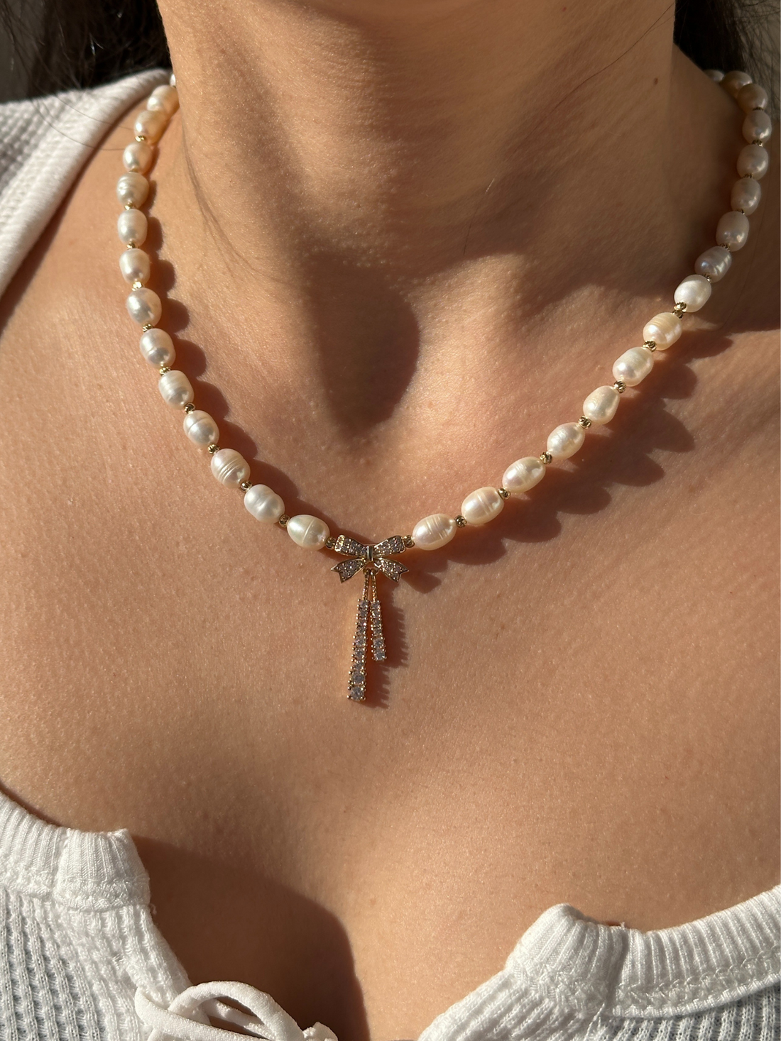 Barbara Freshwater Pearl Bow Necklace