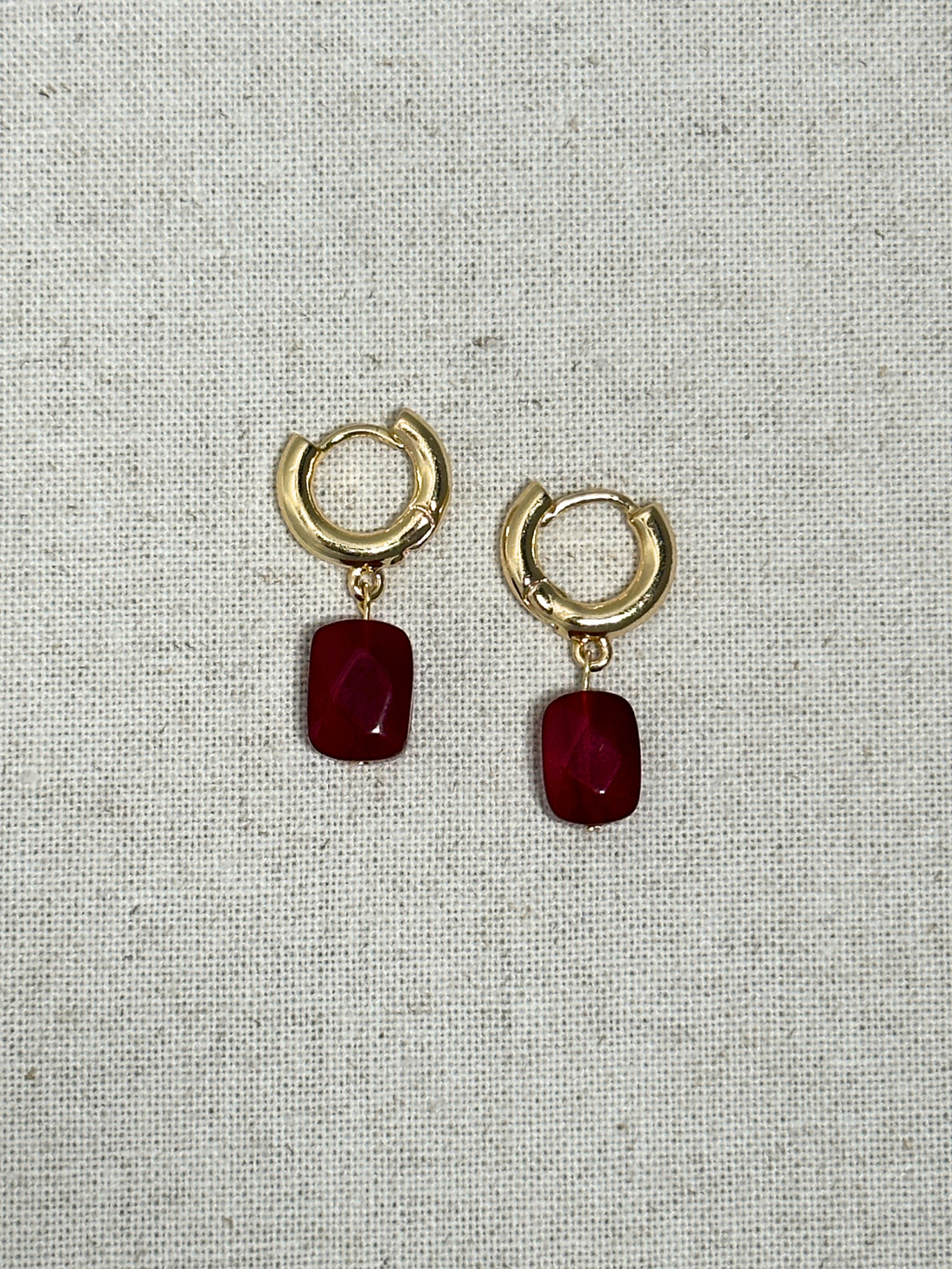 Gisela Ruby Mini Hoop Earrings