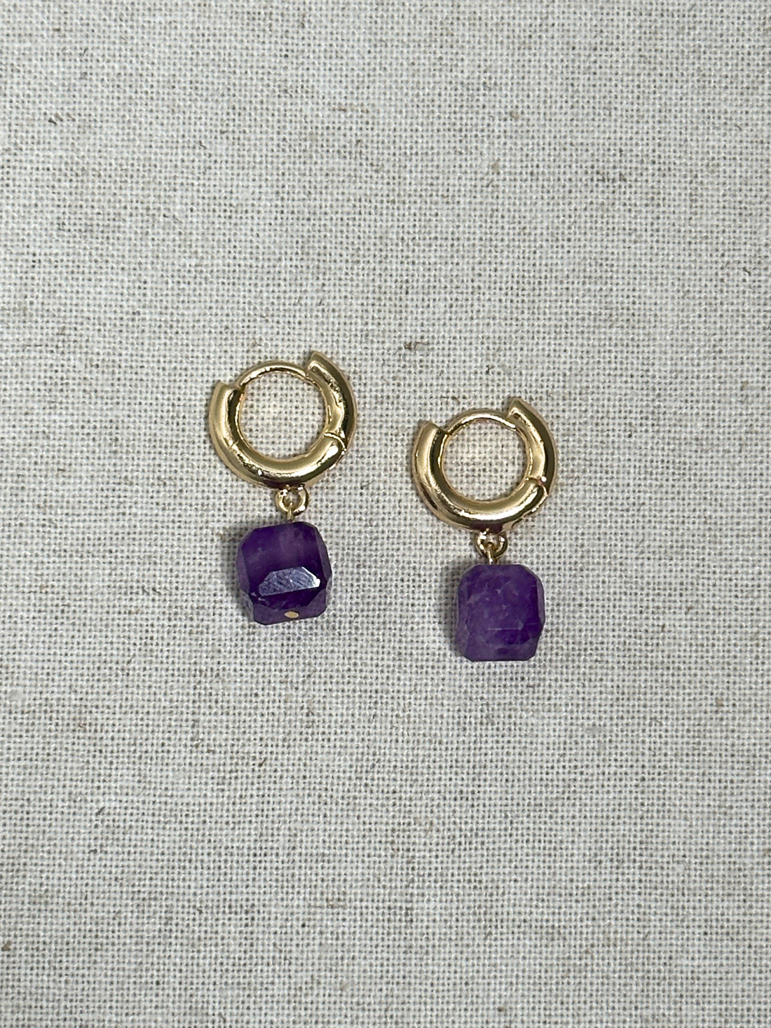 Issa Amethyst Cube Earrings