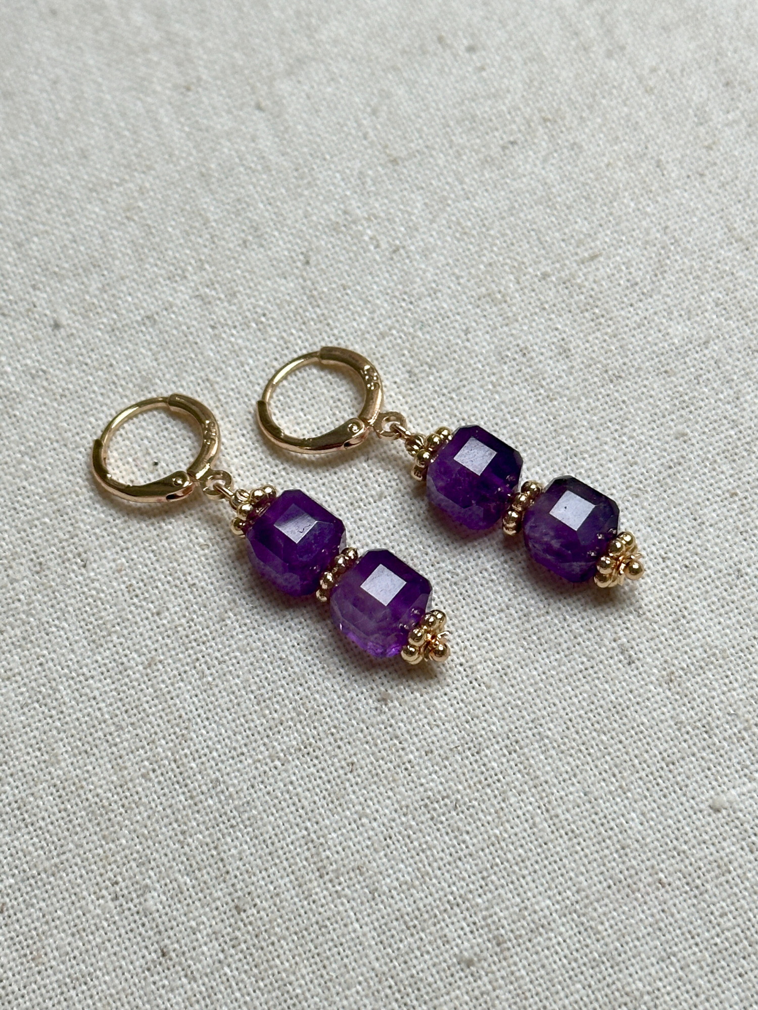 Azra Minimal Amethyst Earrings