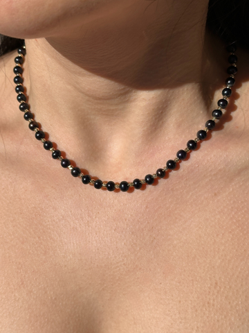 Freya Black Freshwater Pearl Necklace