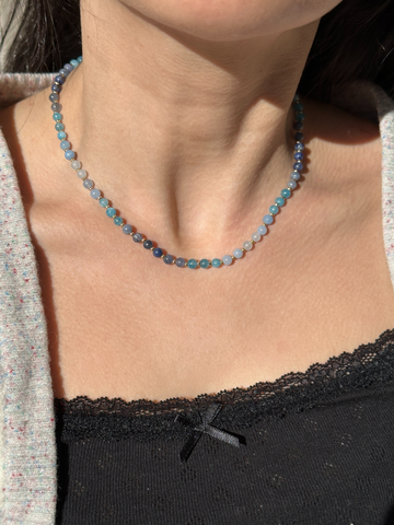 Daphney Gradient Blue Natural Stone Necklace