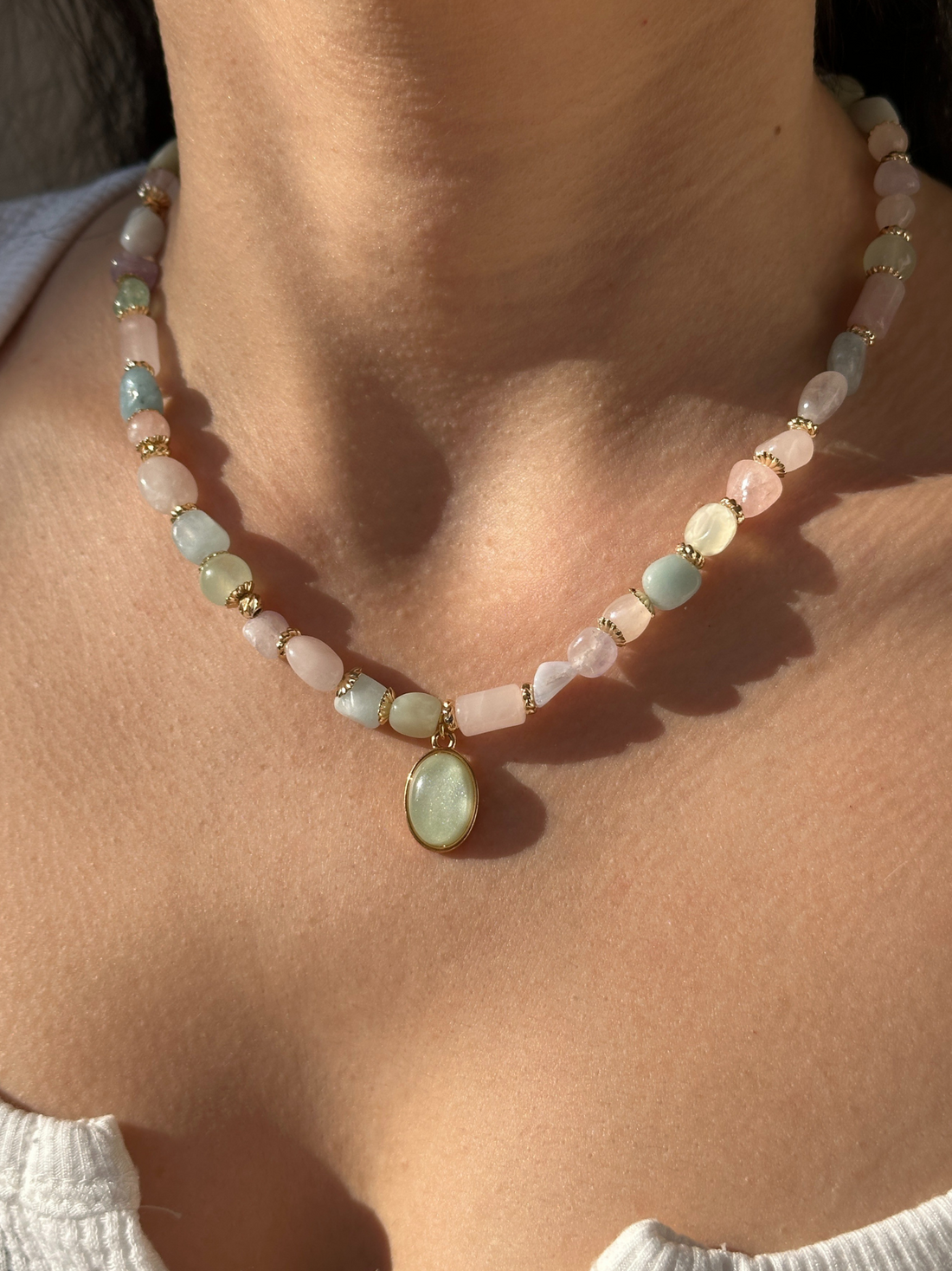 Helena Mixed Gemstone Pendant Necklace