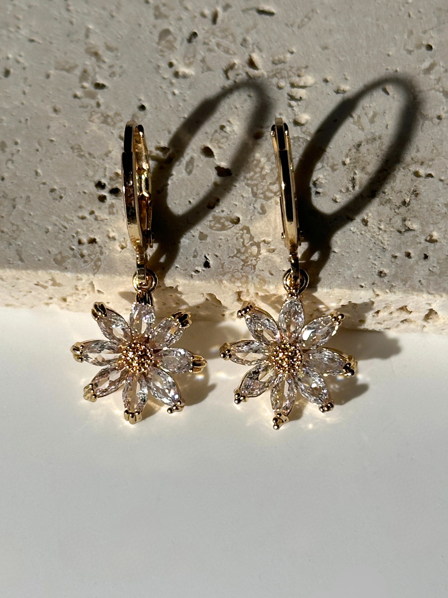 Elida Zircon Daisy Drop Earrings