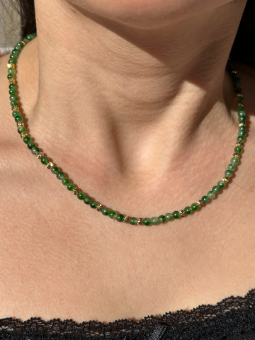 Baylee Green Chalcedony Beaded Necklace