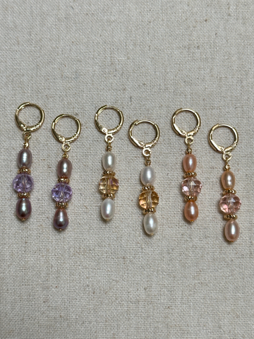 Isela Minimal Pearl & Zircon Drop Earrings