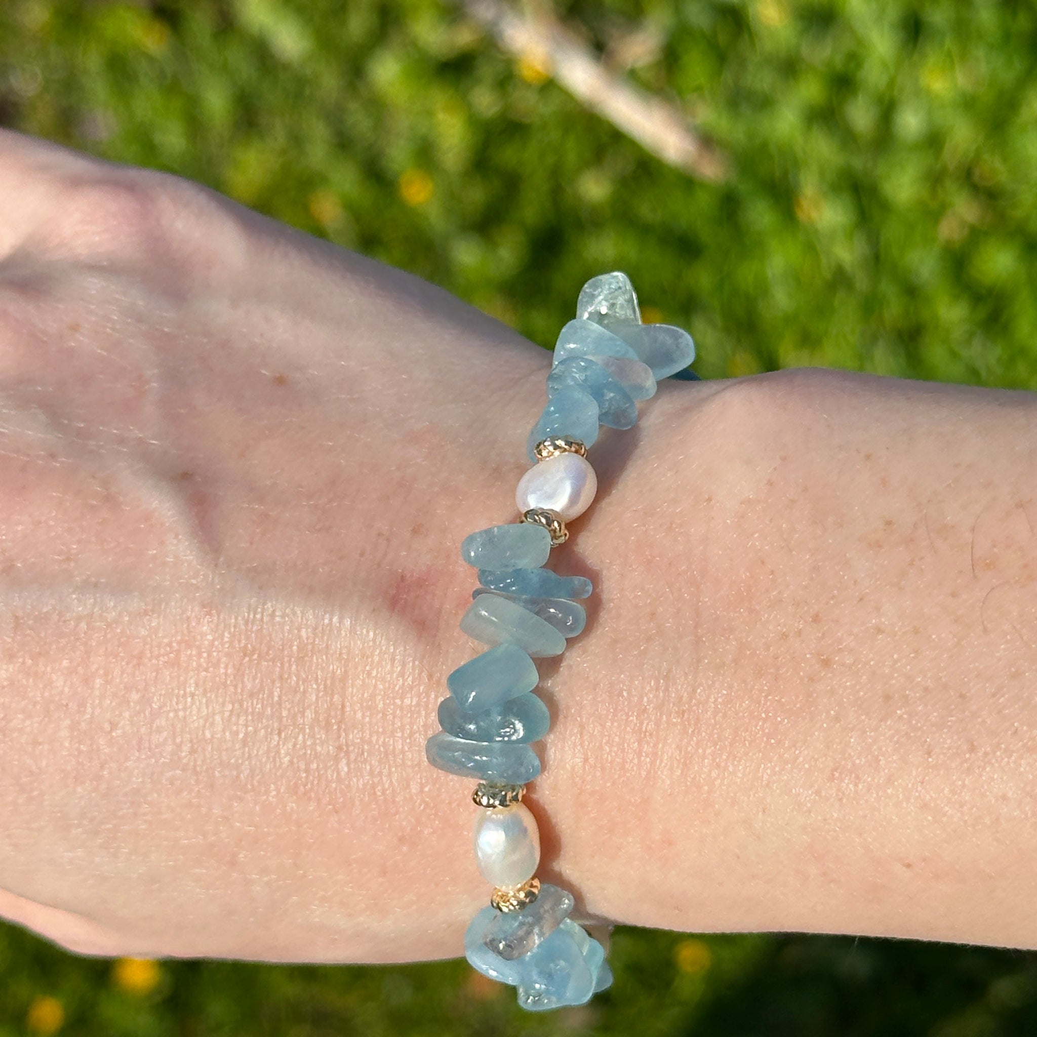 Khali Aquamarine & Pearl Bracelet