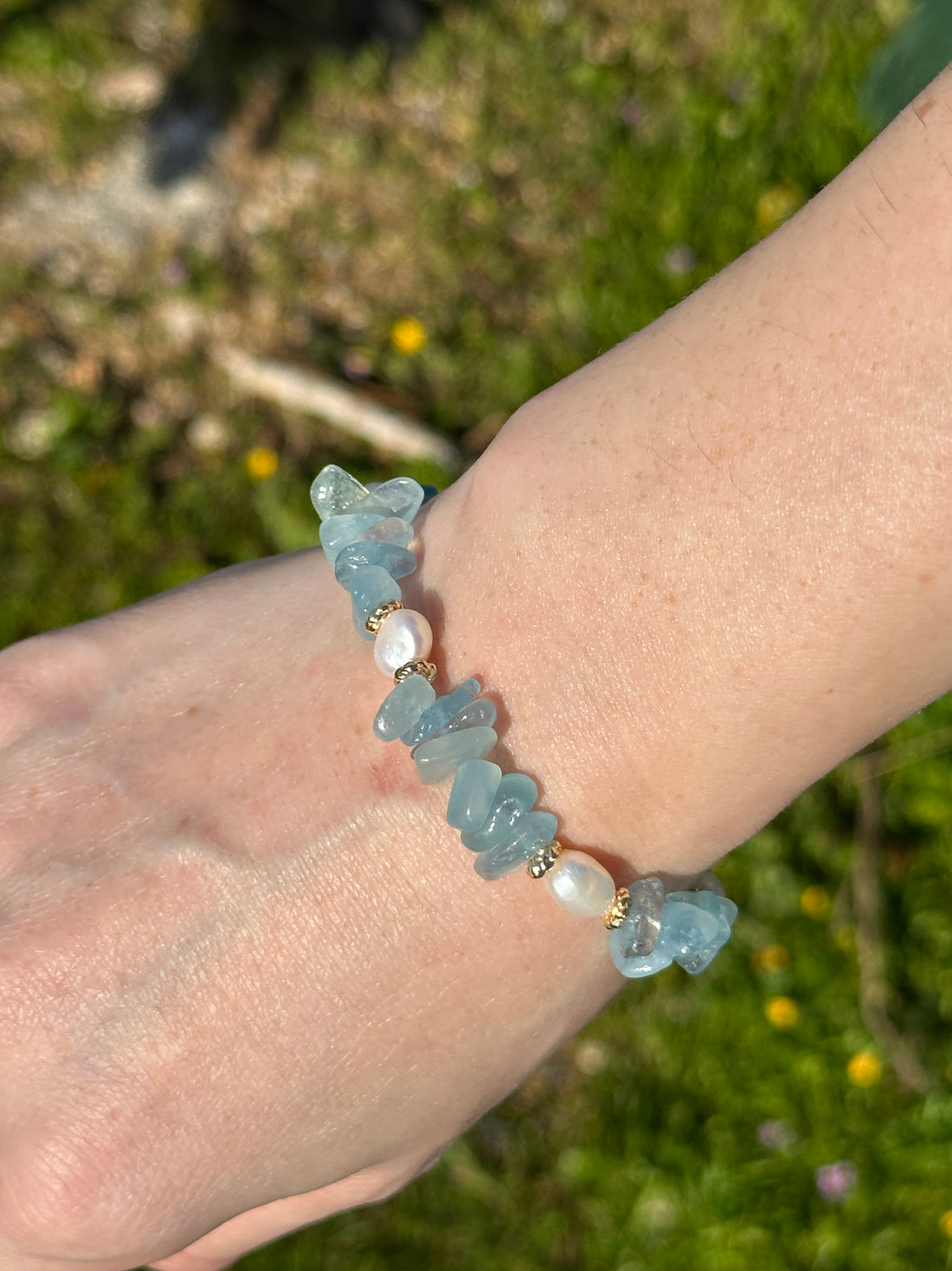 Khali Aquamarine & Pearl Bracelet