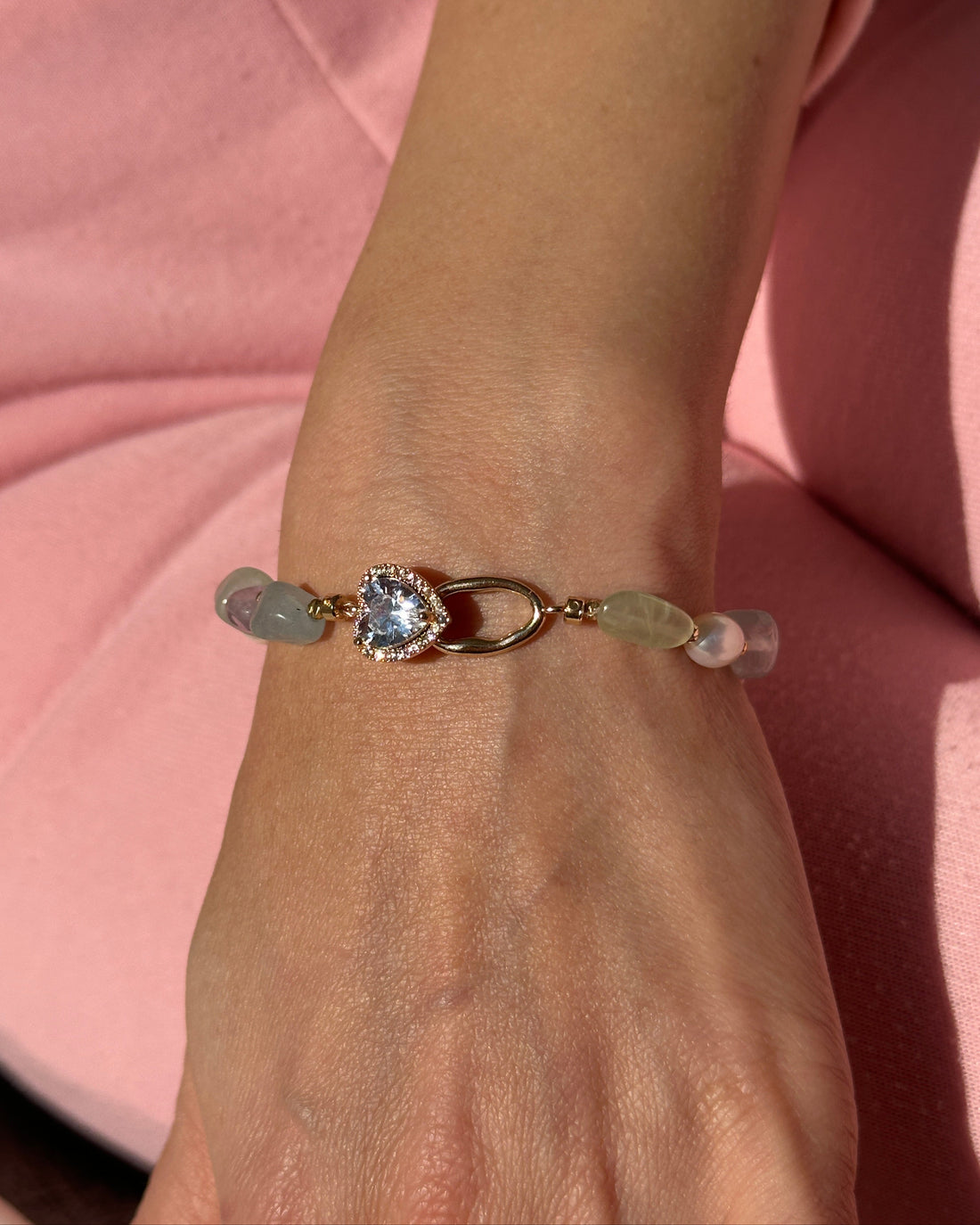 Mina Gemstone & Pearl Heart Bracelet