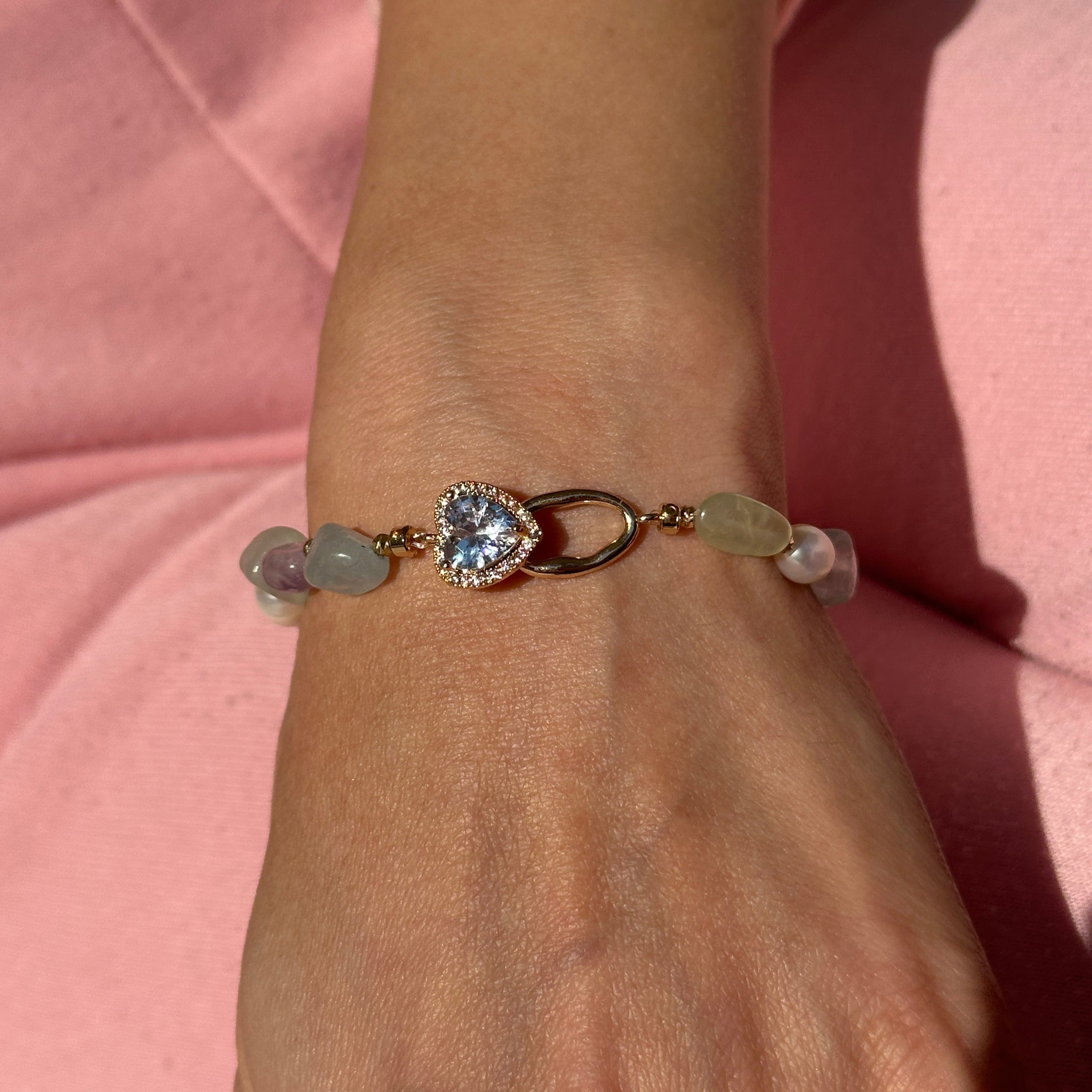 Mina Gemstone & Pearl Heart Bracelet