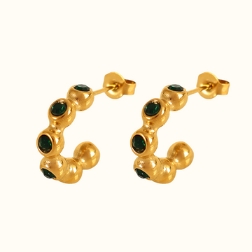 Logan Emerald Zircon Drop Earrings