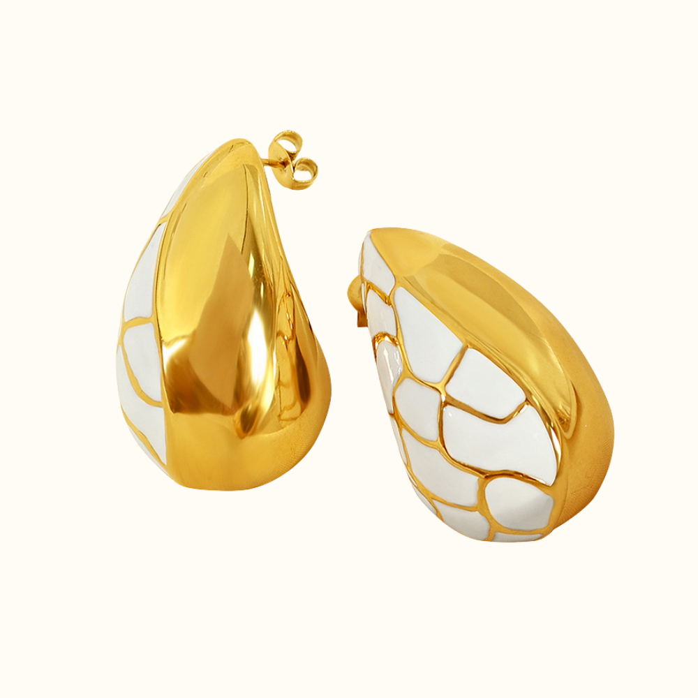 Ellieanna Drop Oil Block Earrings
