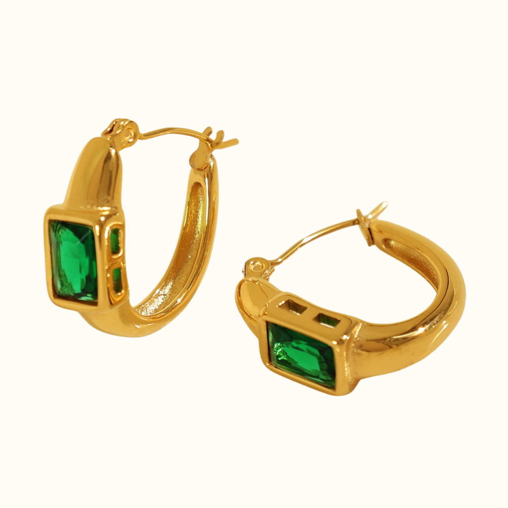 Joleigh Retro Gold Hoop Earrings