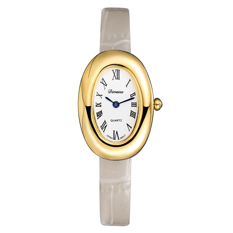 Oval Case Vintage Watch - Grey [INAL2CQA]