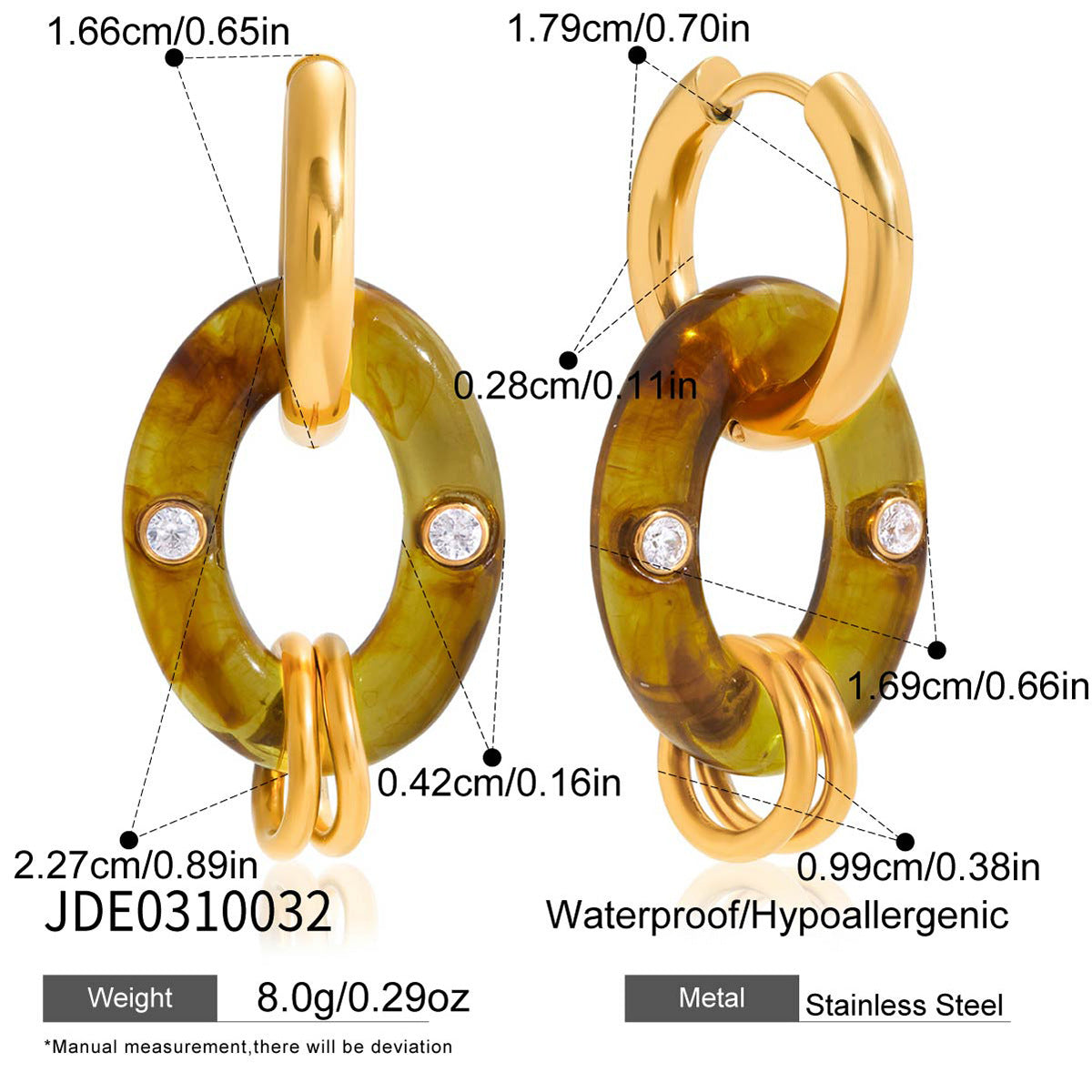 Bronwyn Maillard Resin Drop Earrings - Style 4 [20MSW145]