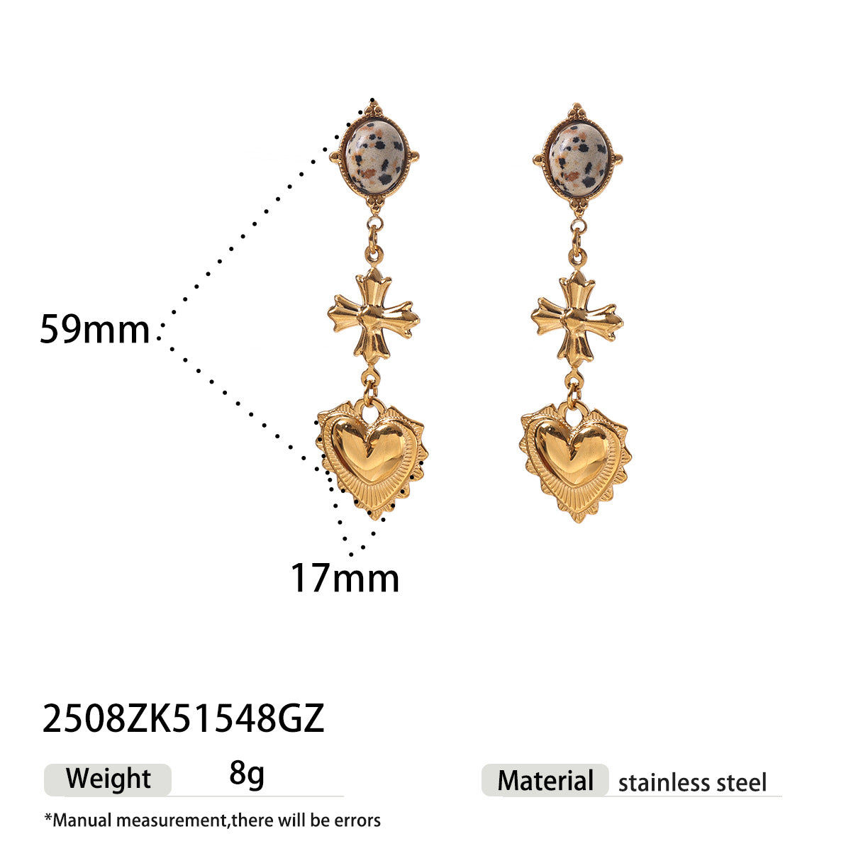 Inessa Beaded Heart Necklace - Style 2 [HAA5B7BH]