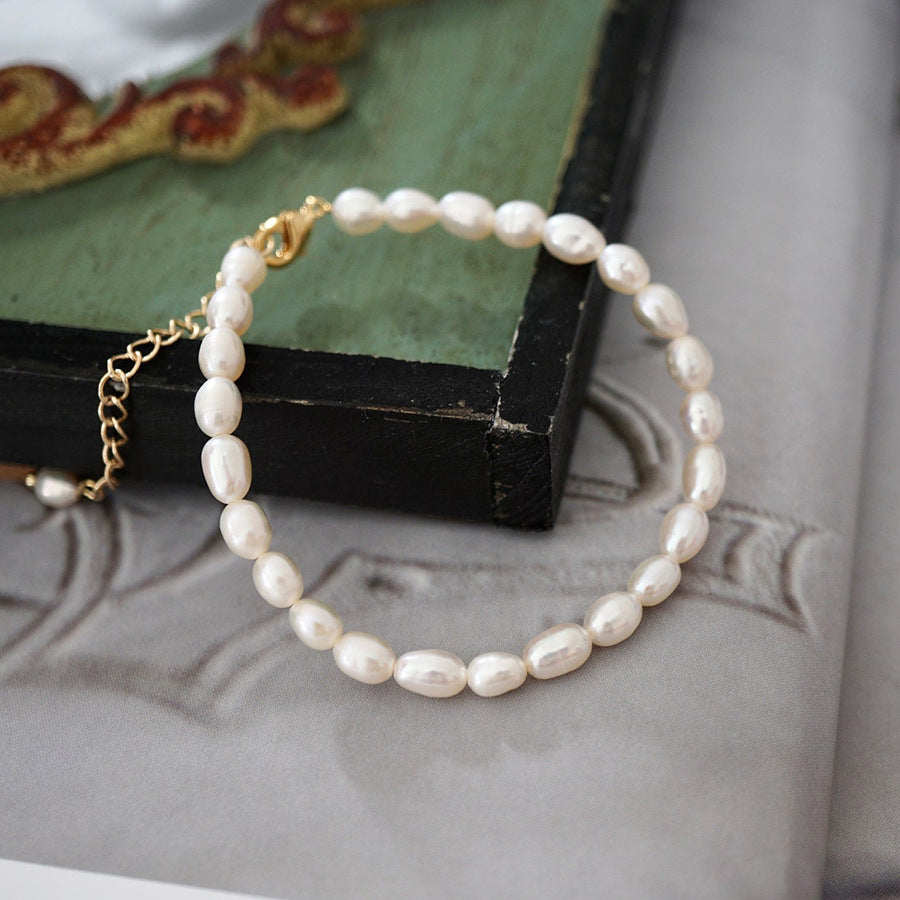 Jocabed Dainty Pearl Bracelet - Bracelet (17+3cm) [QNUFFALS]
