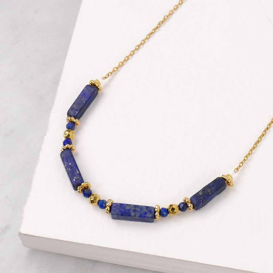 Aletta Lapis U-Shape Jewelry Set - Lapis Lazuli Necklace (38-43cm) [IAIMDMW6]