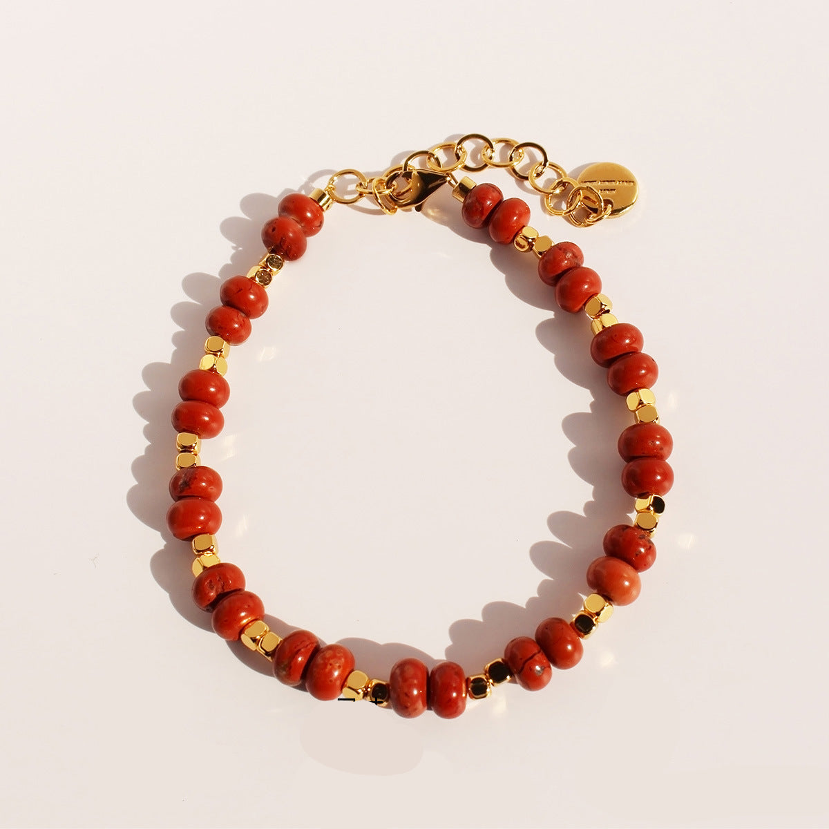 Leonie Red Stone Disc Necklace - Style One Bracelet [QTX1UUEW]