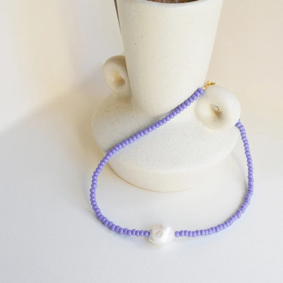 Liya Beaded Pearl Clavicle Necklace - Style D [32ZD7D21]