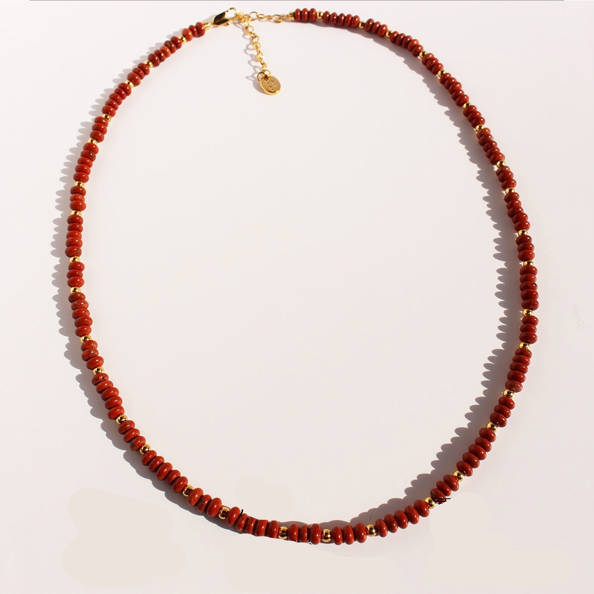 Leonie Red Stone Disc Necklace - Style Two Necklace [ALR66IYG]