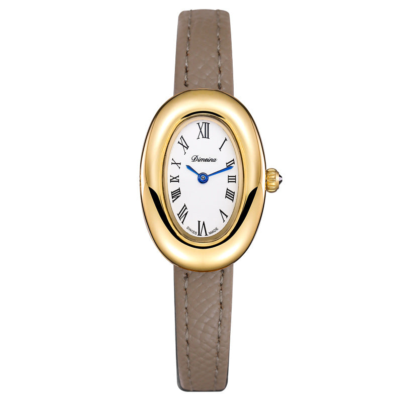 Oval Case Vintage Watch - Elephant Grey [6C4O01N0]