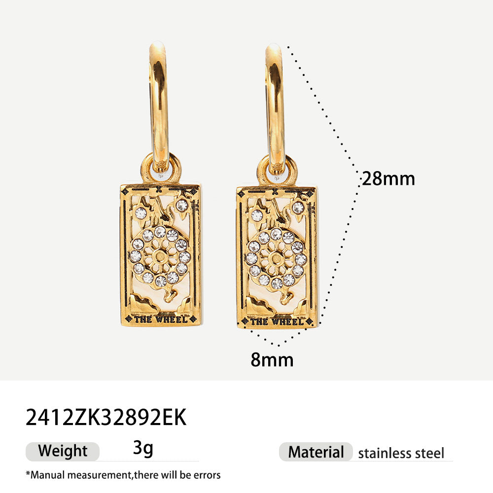 Sama Enamel Tarot Drop Earrings - Style 9 [U5U40RLY]