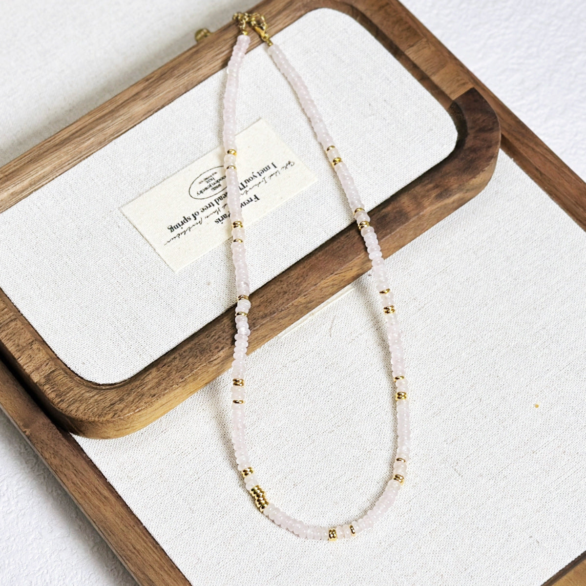 Lenore Dongling Jade Abacus Necklace - Pink Crystal Beaded Necklace [JB69CPS1]