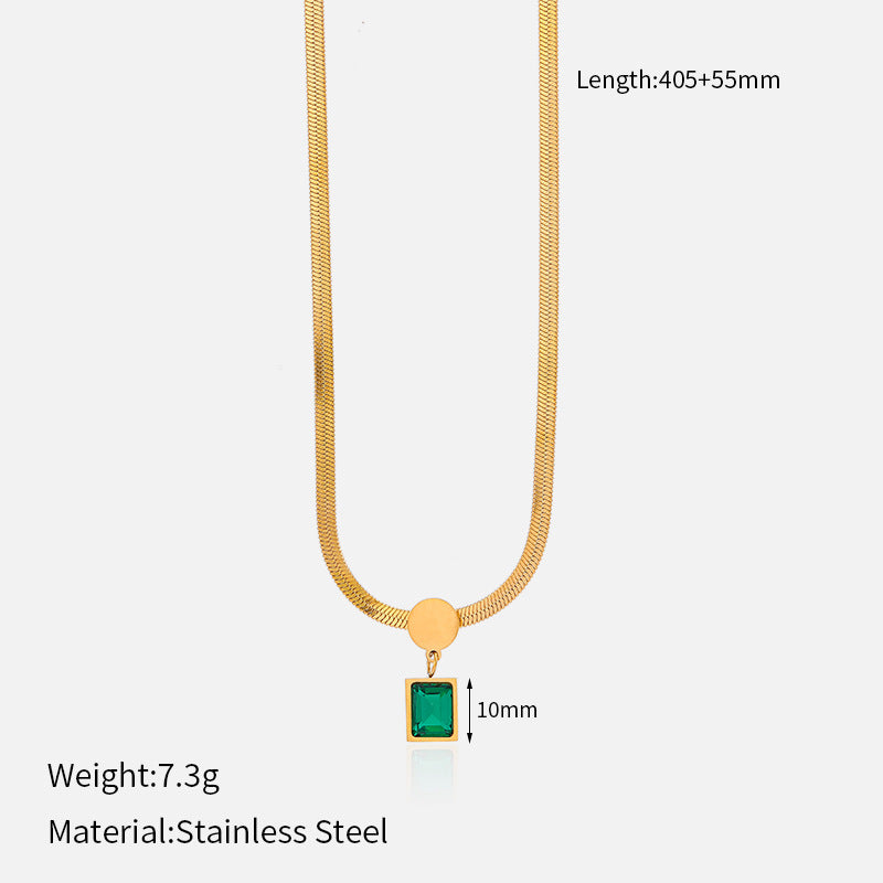 Joseline Emerald Geometric Necklace - Square Style 08 [Z3H4Y33Y]