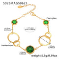 Navaeh Dainty Gemstone Anklet - Round Green Stone [AKCSHIMK]