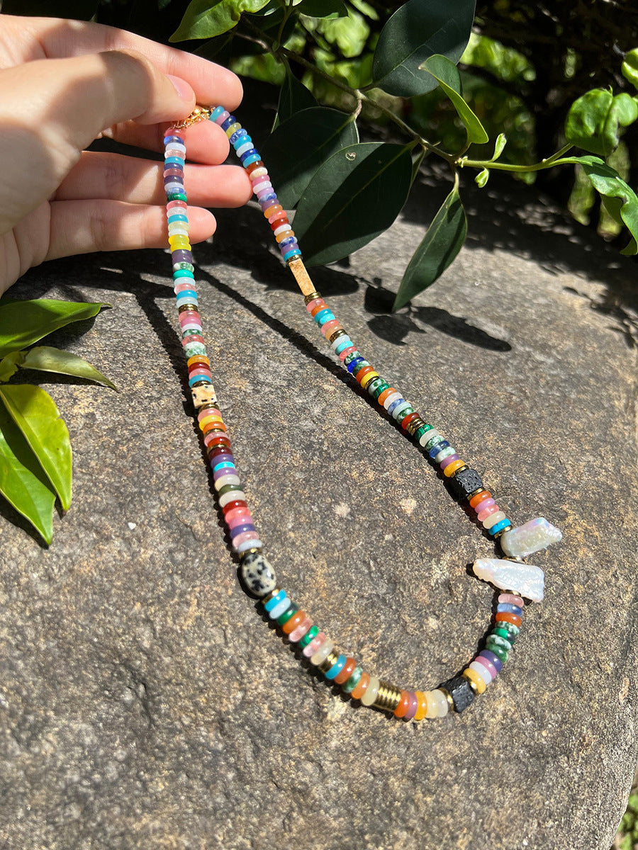 Briella Colorful Disc Choker - C-Style Necklace 6mm (38+5cm) [1P9M3S02]