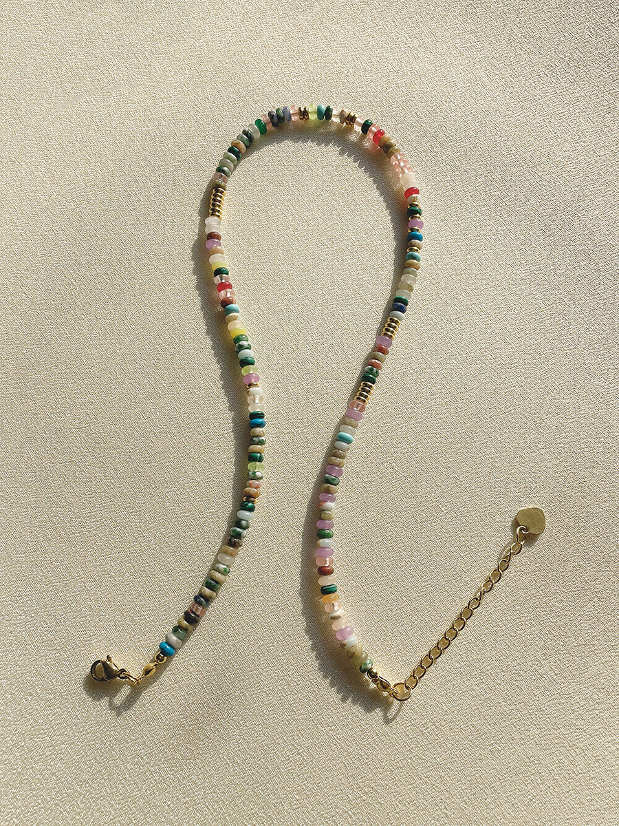 Briella Colorful Disc Choker - B-Style Necklace 4mm (38+5cm) [EWXJO5R6]