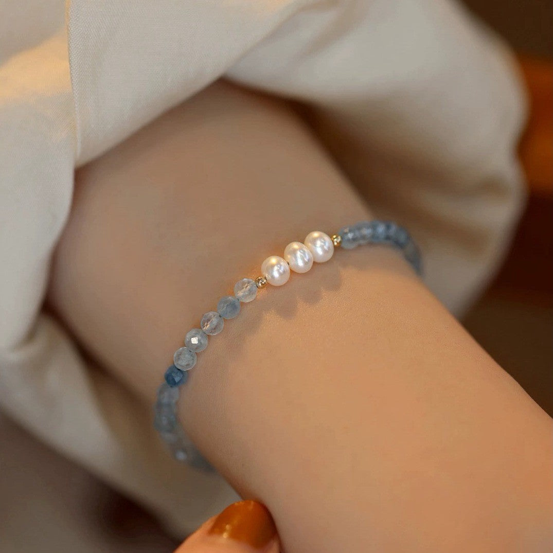 Mirian Aquamarine Pearl Bracelet [YQFIIUE1]