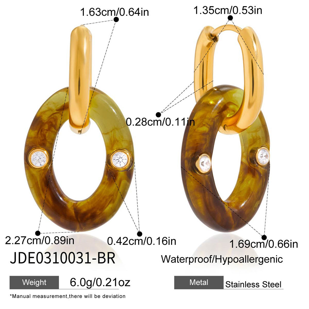 Bronwyn Maillard Resin Drop Earrings - Brown [RYWE3UUE]